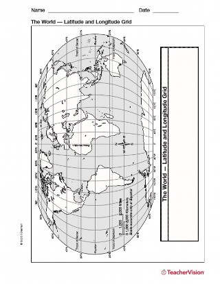 Latitude and Longitude Map of the World