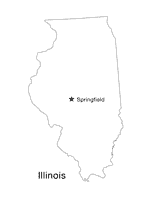 Illinois State Map with Capital