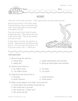 Science Reading Warm-Up: Worms