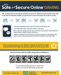 Online Gaming Safety Printable