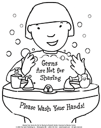 Germs Are Not For Sharing! Coloring Page