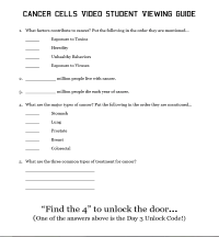 Cancer Cells Video Student Viewing Guide