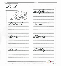 The Letter D in Cursive