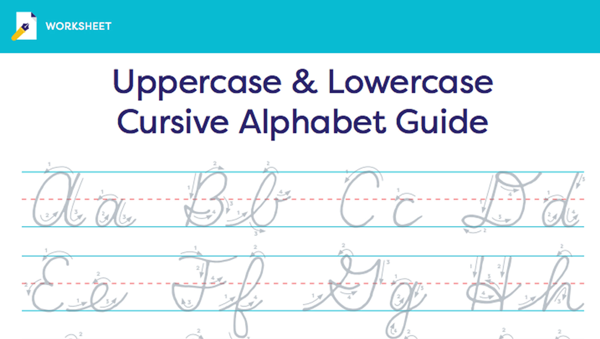 Cursive Writing - Lowercase and Uppercase Alphabet - TeacherVision
