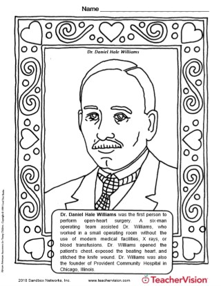 Dr. Daniel Hale Williams Coloring Page