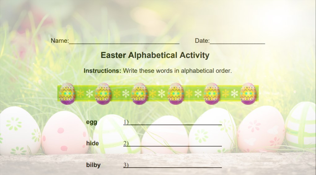 Easter Alphabet Activity