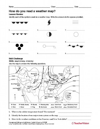 How Do You Read A Weather Map Weather Science Printable 6th 12th