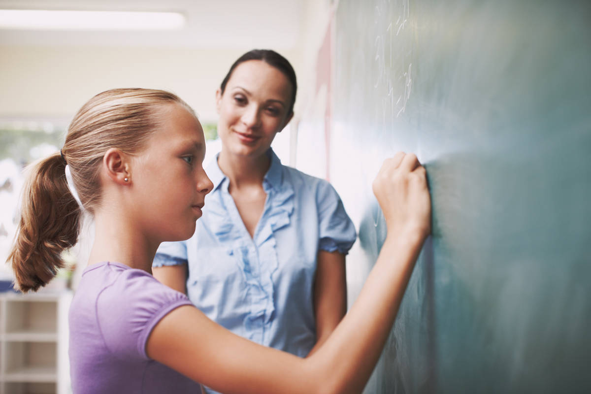 student learning new math concepts