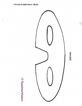 Mask template for use on Halloween, or as name tag or decoration