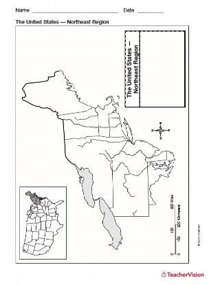 blank northeastern map