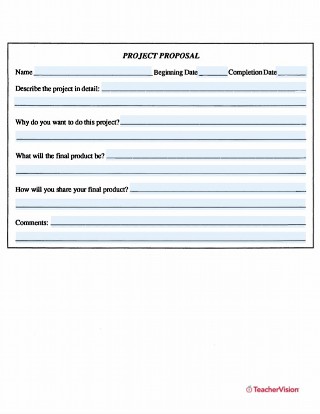 Project Proposal Printable (3rd - 12th Grade) - TeacherVision