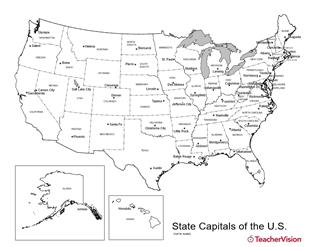 us map with capitals printable U S Map With State Capitals Geography Worksheet Teachervision us map with capitals printable