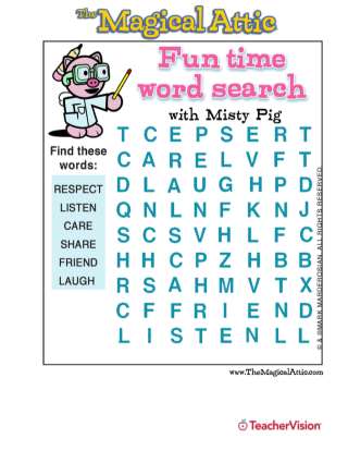 Magical Attic Misty Pig Friendship Word Search