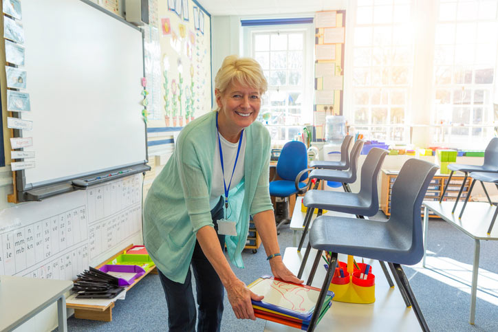 Teacher Preparing for New School Year