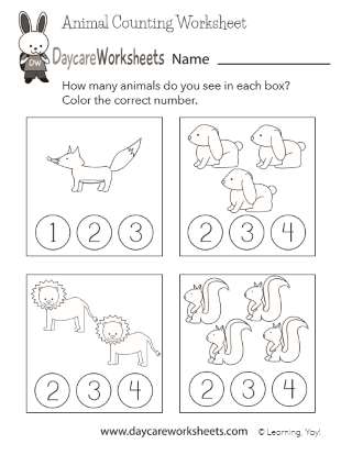 Animals math worksheets 9th class