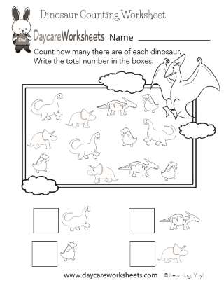Early Learning Dinosaur Counting Activity