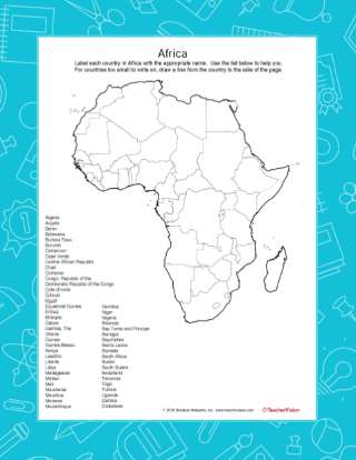 A mapping activity for the African continent