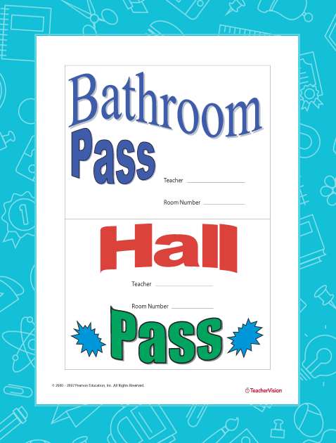 Hall Pass and Bathroom Pass Printable