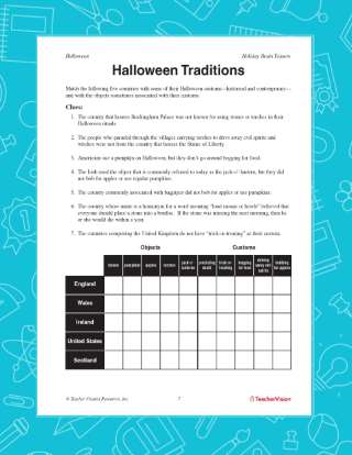 Printable Halloween Traditions Activities