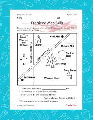 Practicing Map Skills Printable - Geography (2nd-4th Grade ...