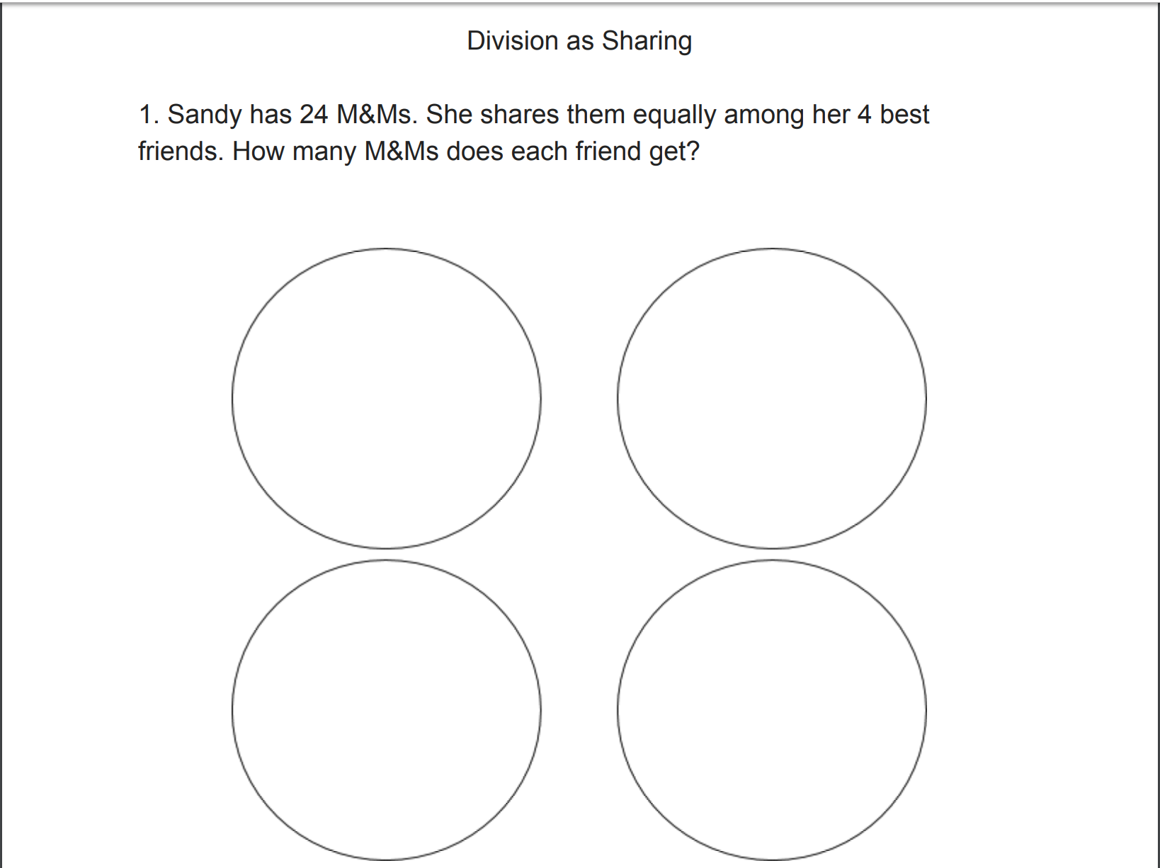 Printable Worksheets For Teachers K 12 Teachervision - division as sharing activity