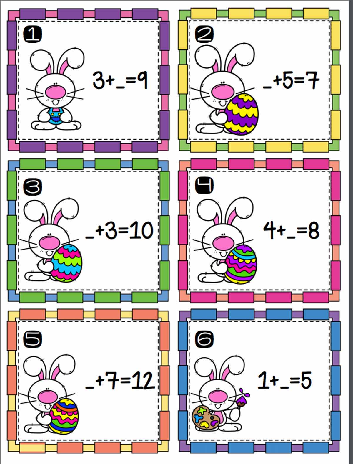 Easter Addition Scoot with 18 addition problems 