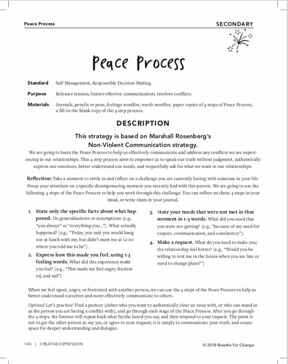 A conflict resolution activity for secondary students 