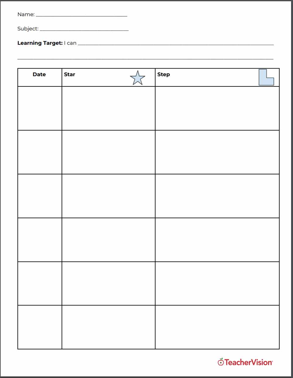 a form for teachers to give students feedback on the learning target 
