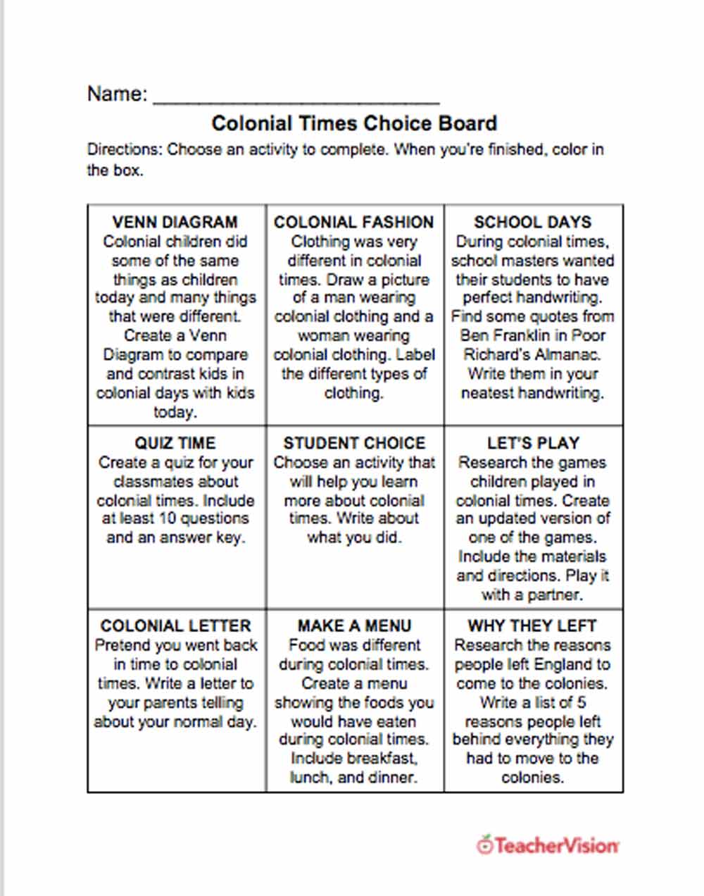 Quiz Brasil Colônia worksheet