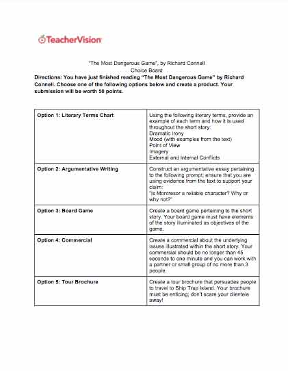 Three choice boards to support middle school students to demonstrate reading comprehension 