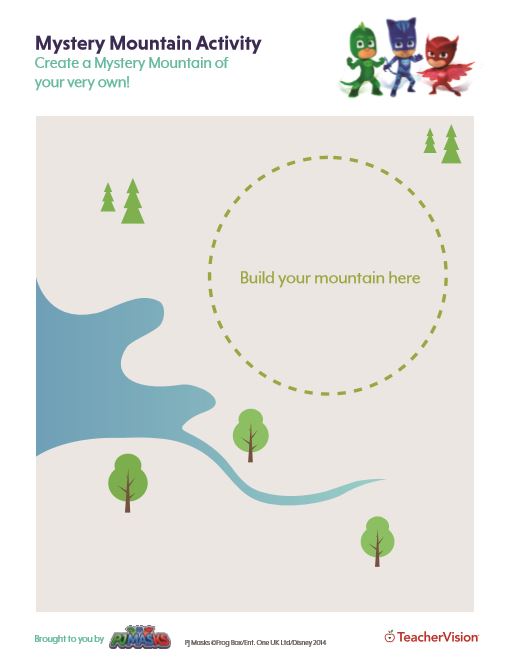 This activity is designed to be used with the PJ Masks Create Center Activity #2: Mystery Mountain. 