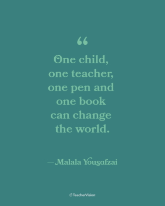 Malala Yousafzai Women's History Month Inspirational Classroom Poster
