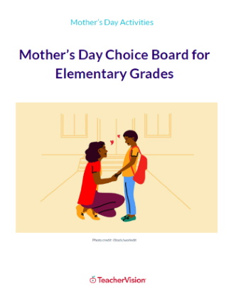 Mother's Day Choice Board for Elementary Grades