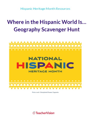 Hispanic Heritage Month Geography Scavenger Hunt Activity