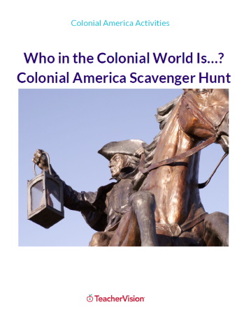 Colonial American Leaders Scavenger Hunt Activity