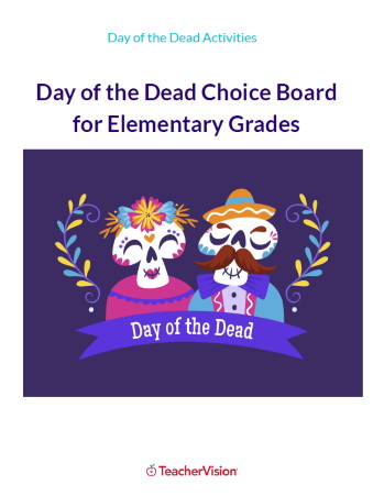 Day of the Dead Choice Board for Elementary Grades