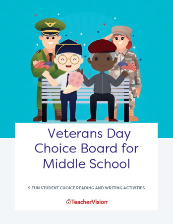 Veterans Day Choice Board for Middle School