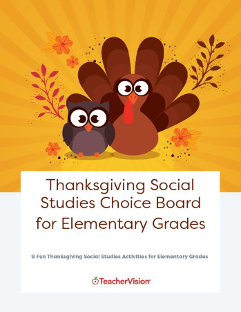 Thanksgiving Social Studies Choice Board for Elementary Grades