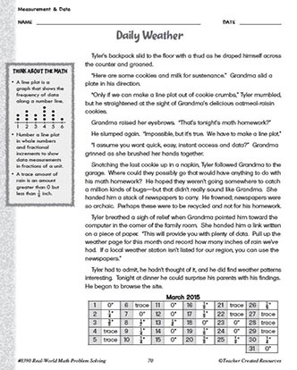 Measurement and Data Math Worksheet and Answer Key Grade 4-6