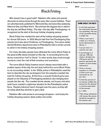 Ratios and Proportional Relationships Math Worksheet and Answer Key Grade 5-7