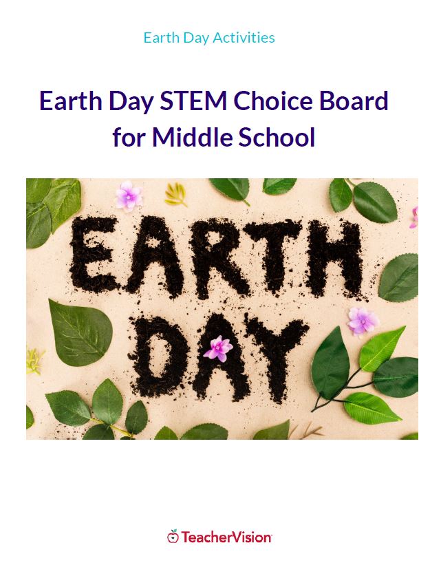 Earth Day STEM Choice Board for Middle School