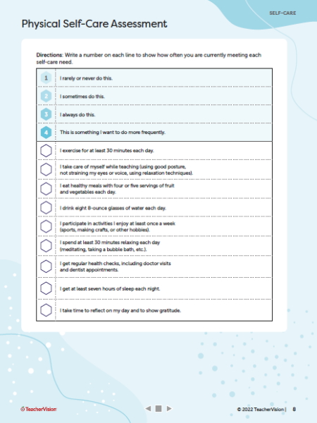 Self-Care Assessment Worksheet