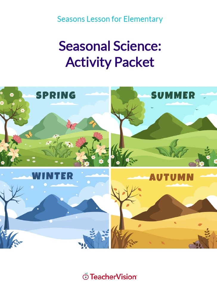 Seasons worksheets for elementary science
