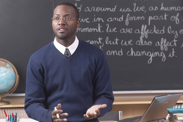 Male teacher lecturing