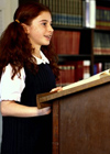 Girl at podium