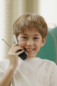 Boy on cell phone