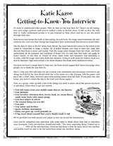 "Getting to Know You" Interview Sheet