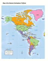 Political Map of the Western Hemisphere