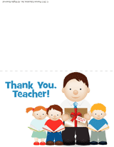 Printable "Thank You, Teacher!" Card for Male Teacher