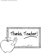 Printable "Thanks, Teacher" Card Kids Can Color